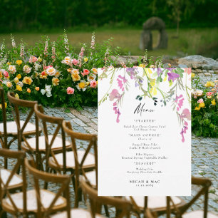 Wildflower Wedding Reception Menu