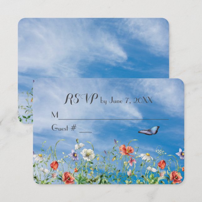 Wildflower Wedding RSVP Card (Front/Back)