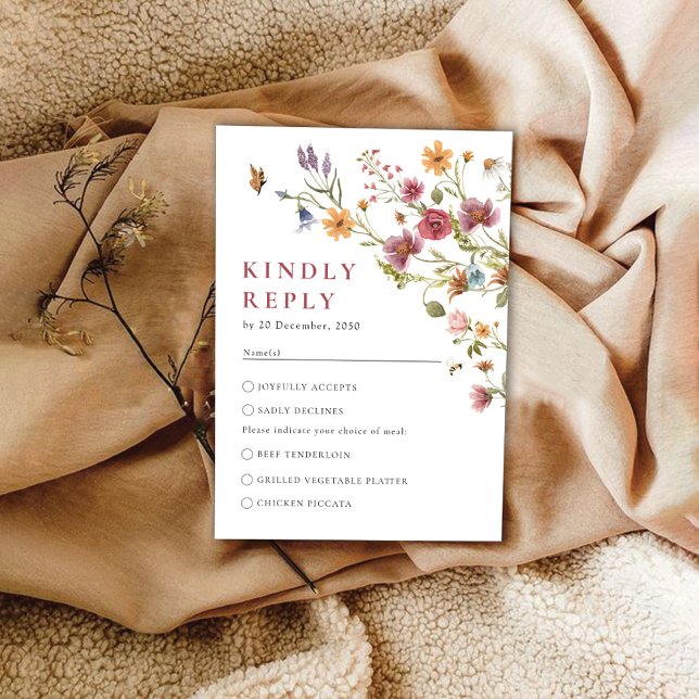 Wildflower Wedding RSVP Card (Creator Uploaded)
