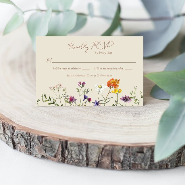 Wildflower Wedding RSVP Card – Watercolor Floral (Creator Uploaded)