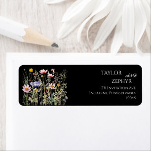 Wildflower Wedding RSVP Return Address Label