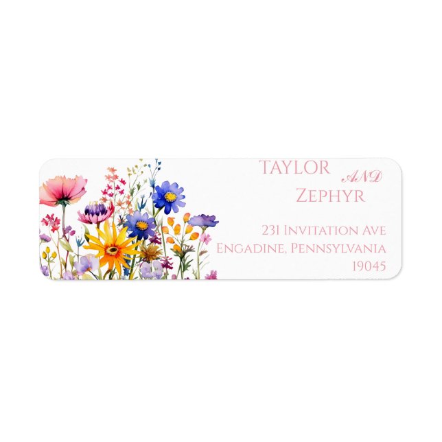 Wildflower  Wedding RSVP Return Address  Label (Front)