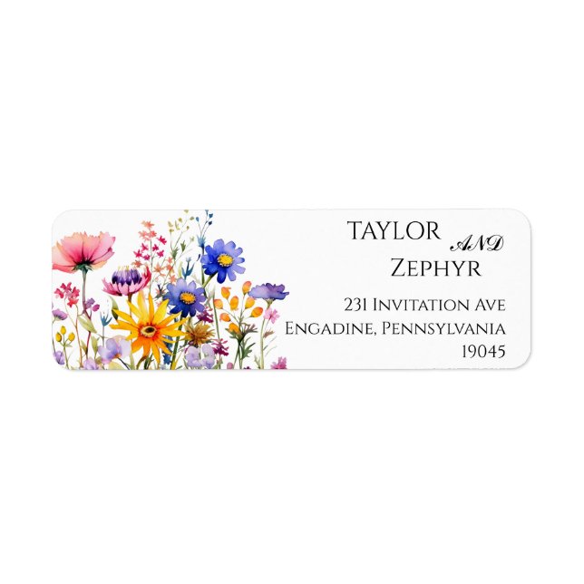 Wildflower  Wedding RSVP Return Address  Return Address Label (Front)