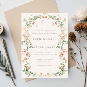 Wildflower Wedding Rustic Country Floral Invitation