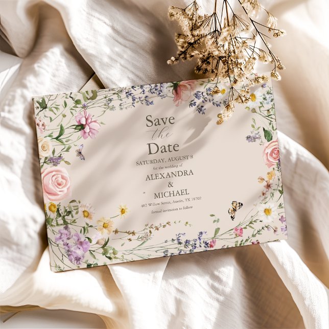 Wildflower Wedding Rustic Country Save The Date (Creator Uploaded)