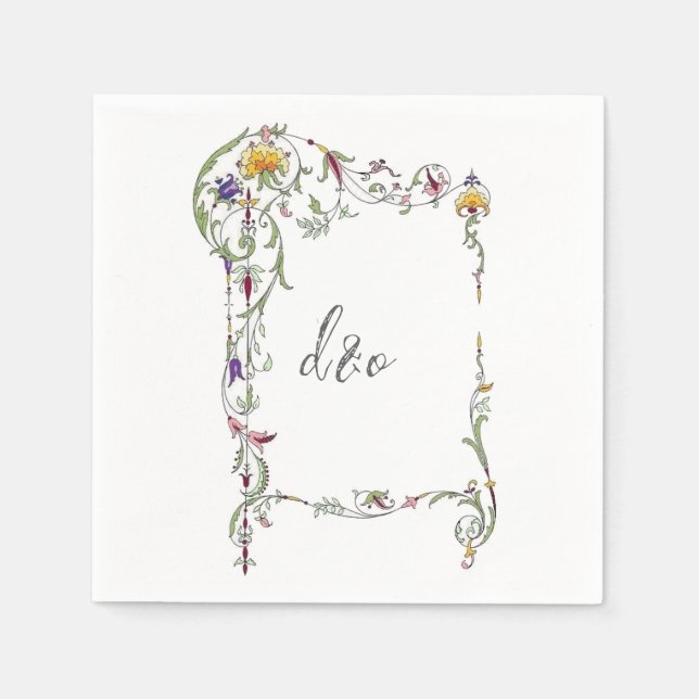 Wildflower Wedding Rustic Country Wild Flowers Wed Napkin (Front)