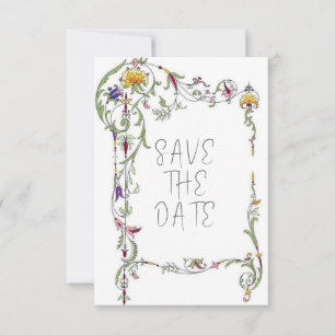 Wildflower Wedding Rustic Country Wild Flowers Wed Save The Date