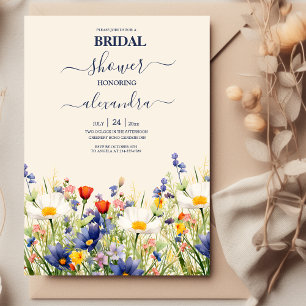 Wildflower Wedding Rustic Floral Bridal Shower Invitation