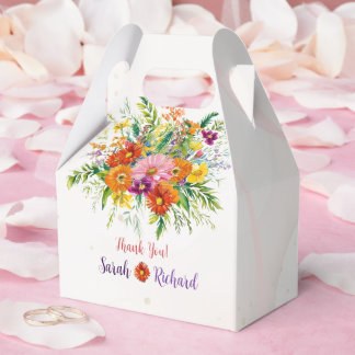 Wildflower Wedding, Rustic Floral Thank You & Favour Box