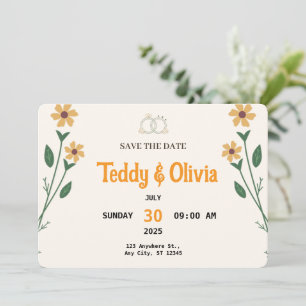 Wildflower Wedding Save the Date Card
