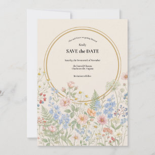 Wildflower Wedding Save the Date Invitation