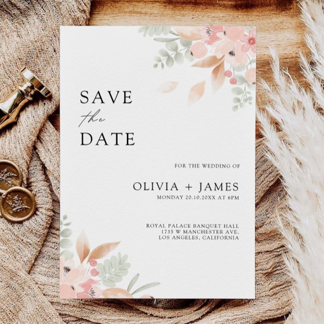 Wildflower  Wedding Save the Date Invitation (Wildflower Wedding Save the Date Invitation)