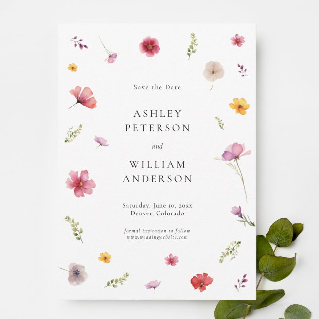 Wildflower Wedding Save the Date Invitation (Creator Uploaded)