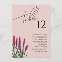 Wildflower Wedding Seating Chart Card