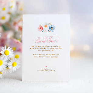 Wildflower Wedding Small Thank You Card