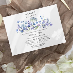 Wildflower Wedding Sweet Floral Rehearsal Dinner Invitation