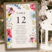 Wildflower Wedding Table Floral Seating Chart