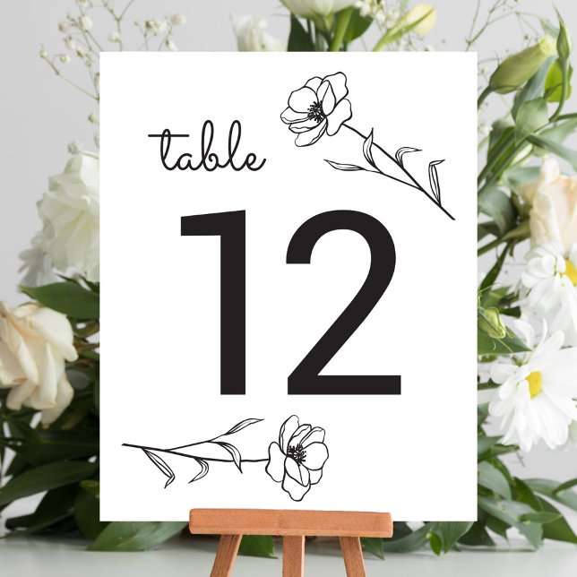 Wildflower Wedding Table Number (Wildflower Wedding Table Number)