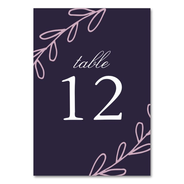 Wildflower Wedding Table Number (Front)