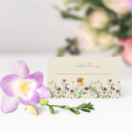 Wildflower Wedding Table Number Place Card