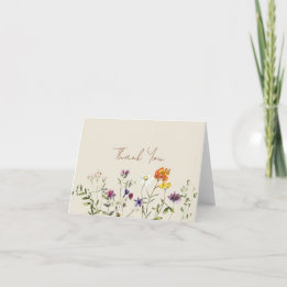 Wildflower Wedding Thank You Card