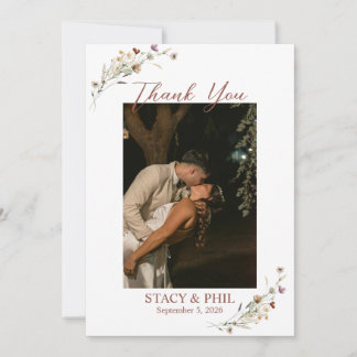 Wildflower Wedding Thank You Card