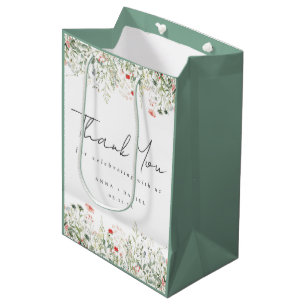 Wildflower Wedding Thank You Medium Gift Bag