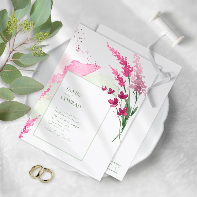 Wildflower Wedding Watercolor Fuchsia ID954 (Creator Uploaded)