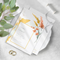 Wildflower Wedding Watercolor Gold ID954