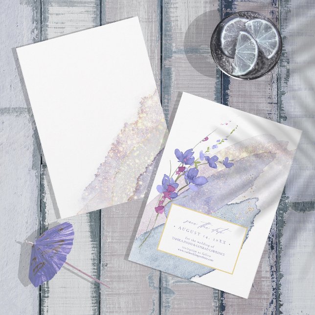 Wildflower Wedding Watercolor Peri ID954  Save The Date (Creator Uploaded)