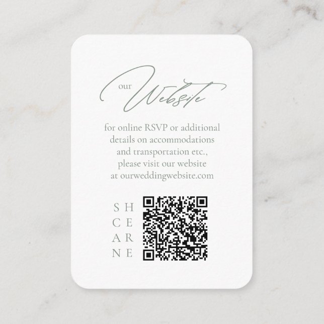 Wildflower Wedding Website QR Code Gold ID954  Enclosure Card (Back)