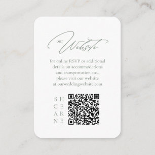 Wildflower Wedding Website QR Code Gold ID954  Enclosure Card