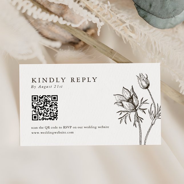 Wildflower Wedding Website QR Code RSVP Cards (Creator Uploaded)