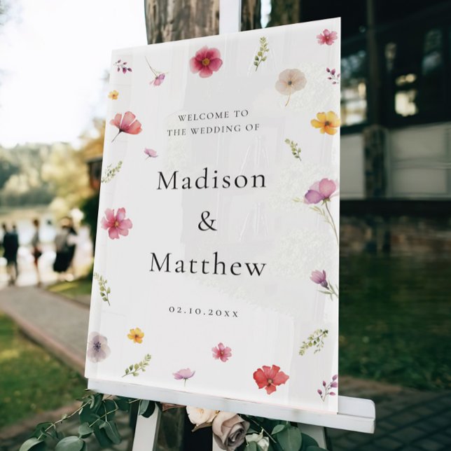 Wildflower Wedding Welcome Acrylic Sign (Creator Uploaded)