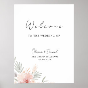Wildflower Wedding Welcome Sign