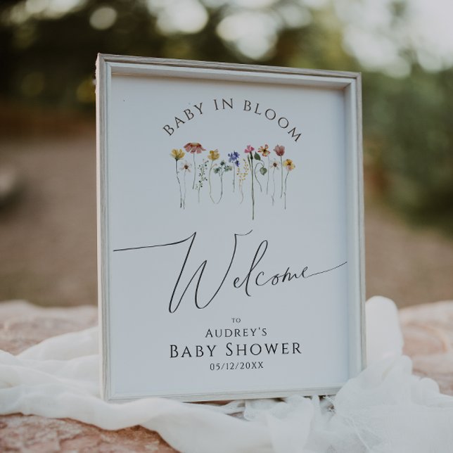 Wildflower Welcome Baby In Bloom Baby Shower Sign (Creator Uploaded)