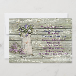 wildflower western country rustic bridal shower invitation