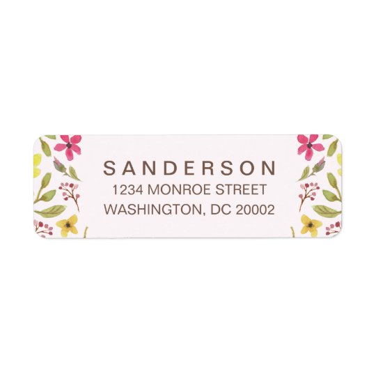 Wildflower Whimsy | Rustic Floral Return Address Label