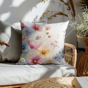 Wildflower Whispers in Watercolor Cushion