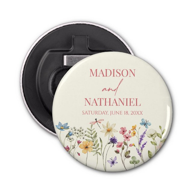 Wildflower Wild Flower Floral Garden Wedding Bottle Opener (Front)