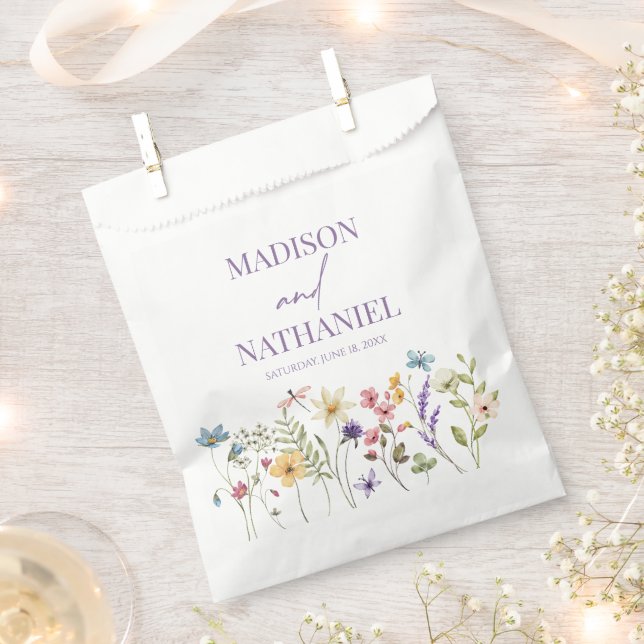 Wildflower Wild Flower Floral Garden Wedding Favour Bag (Clipped)