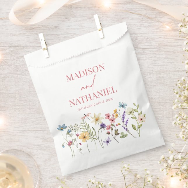 Wildflower Wild Flower Floral Garden Wedding Favour Bag (Clipped)