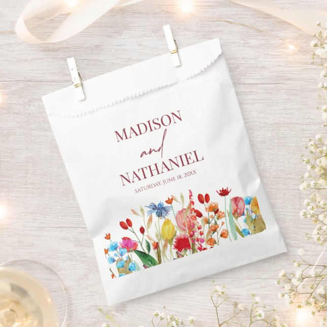 Wildflower Wild Flower Floral Garden Wedding Favour Bag (Clipped)