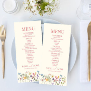 Wildflower Wild Flower Floral Garden Wedding Food Menu