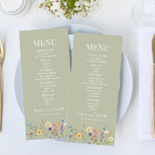 Wildflower Wild Flower Floral Garden Wedding Food Menu