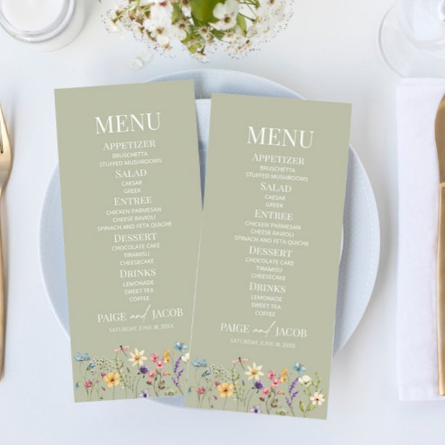 Wildflower Wild Flower Floral Garden Wedding Food Menu (Creator Uploaded)