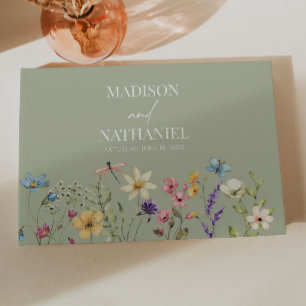 Wildflower Wild Flower Floral Garden Wedding Guest Book