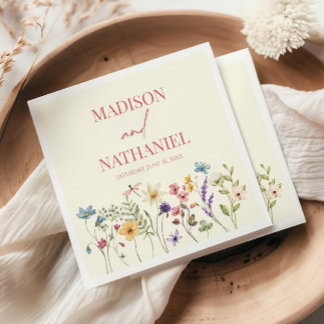 Wildflower Wild Flower Floral Garden Wedding Napkin