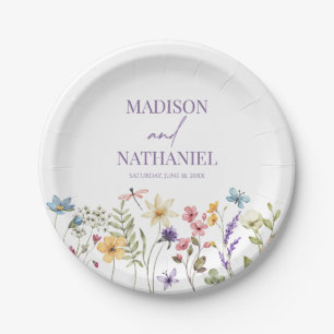 Wildflower Wild Flower Floral Garden Wedding Paper Plate