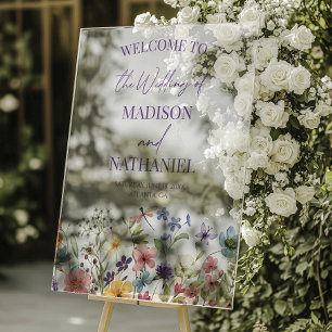 Wildflower Wild Flower Floral Wedding Welcome Sign
